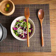 Load image into Gallery viewer, Wooden Japanese Spoon and Fork Set
