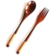 Load image into Gallery viewer, Wooden Japanese Spoon and Fork Set
